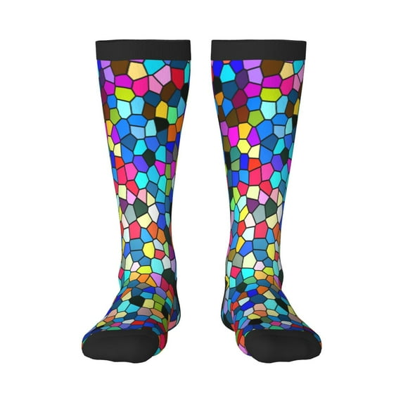 Sigee Colorful Tie Dye Stained Glass 2 for Socks for Men Women Gifts for Him Boyfriend Teenage Boys Stocking Stuffers