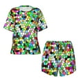 thumbnail image 1 of Sigee Colorful Tie Dye Stained Glass for Sleepwear Casual Pjs with Pockets Women's Pajamas Sets Shorts 2 Piece Short Sleeve Lounge Sets Large, 1 of 1