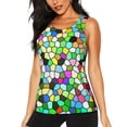 thumbnail image 1 of Sigee Colorful Tie Dye Stained Glass for Women's Workout Tank Top,Running Tank Tops,Sleeveless Gym ClothesMedium, 1 of 8