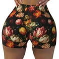 thumbnail image 1 of Sigee Colorful Tulips Print Women's High Waist Workout Shorts - Squat Proof, Tummy Control, Yoga and Gym Activewear-, 1 of 9