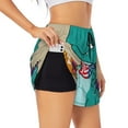 thumbnail image 1 of Sigee Cool Dino Playing Skateboard for Women's Athletic Shorts High Waisted Running Shorts Pocket Sporty Short Gym Elastic Workout ShortsSmall, 1 of 9
