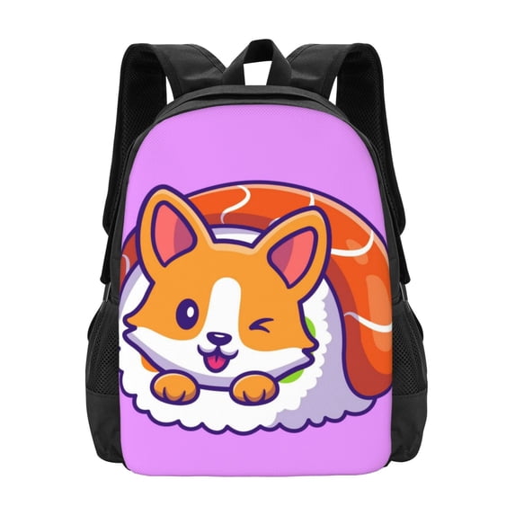 Sigee Corgi In Sushi Roll for Simple large capacity backpack Travel Laptop Backpack, Business for Travel and Daily Use