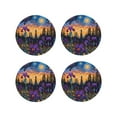 thumbnail image 1 of Sigee Cosmic Irises At Twilight for Water-Resistant, Heat-Resistant, Non-Slip Leather Coasters Set, Ideal for Coffee Table, Office, Bar, Home Decor-Round Shape, 1 of 6