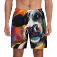 thumbnail image 1 of Sigee Cow Print Mens Swim Trunks with Compression Liner Quick Dry Swim Stretch Beach Shorts with Pockets,S-3XL, 1 of 7