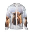 thumbnail image 1 of Sigee Cow Print UPF50+ Men's Sun Protection Hoodie Shirt SPF UV Shirt Long Sleeve Fishing Outdoor Lightweight, S-3XL, 1 of 9