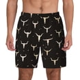 thumbnail image 1 of Sigee Cow Skulls Print Mens Swim Trunks with Compression Liner Quick Dry Swim Stretch Beach Shorts with Pockets,S-3XL, 1 of 7