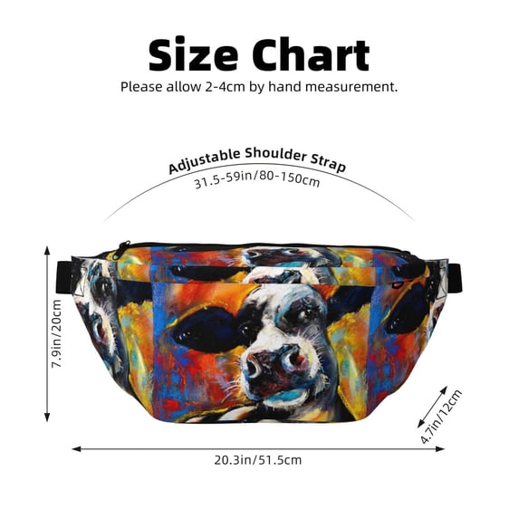 Sigee Cow for Multi-functional Belt Bag for Men and Women With Adjustable Strap For Travel Running Hiking