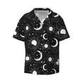 thumbnail image 1 of Sigee Crescent and Stars Print Men's Shirts Casual Button Down Short Sleeve Summer Beach Shirt Hawaiian Vacation Shirts Tee Shirt-X-Large, 1 of 7