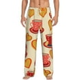thumbnail image 1 of Sigee Cups of Tea Print Men's Pajama Pants - Soft Lounge Sleep Bottoms with Elastic Waistband and Pockets-XX-Large, 1 of 9