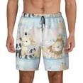 thumbnail image 1 of Sigee Cute Animals Print Mens Swim Trunks with Compression Liner Quick Dry Swim Stretch Beach Shorts with Pockets,S-3XL, 1 of 1