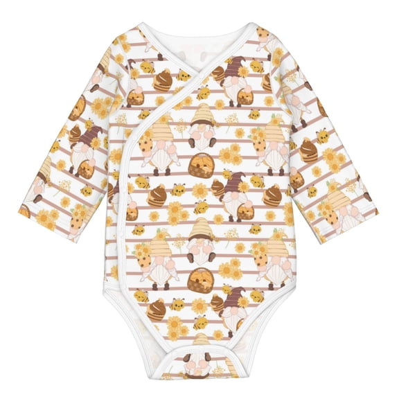 Sigee Cute Bee Gnome2 for Baby Unisex Baby Cotton Long-Sleeve Bodysuits Soft Cotton, Breathable-12 Months