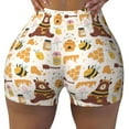 thumbnail image 1 of Sigee Cute Bee Honey Jar Hive Bear Print Women's High Waist Workout Shorts - Squat Proof, Tummy Control, Yoga and Gym Activewear-XX-Large, 1 of 1