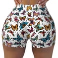 thumbnail image 1 of Sigee Cute Butterfly Print Women's High Waist Workout Shorts - Squat Proof, Tummy Control, Yoga and Gym Activewear-, 1 of 9