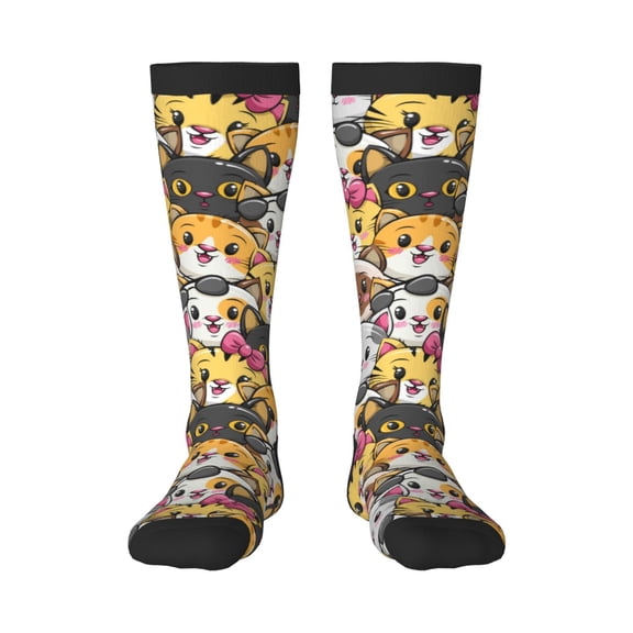 Sigee Cute Cat Cartoon for Socks for Men Women Gifts for Him Boyfriend Teenage Boys Stocking Stuffers