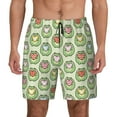 thumbnail image 1 of Sigee Cute Chubby Frog Print Mens Swim Trunks with Compression Liner Quick Dry Swim Stretch Beach Shorts with Pockets,S-3XL, 1 of 7