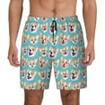 thumbnail image 1 of Sigee Cute Corgi Head Print Mens Swim Trunks with Compression Liner Quick Dry Swim Stretch Beach Shorts with Pockets,S-3XL, 1 of 7