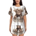 thumbnail image 1 of Sigee Cute Cow Bath for Sleepwear Casual Pjs with Pockets Women's Pajamas Sets Shorts 2 Piece Short Sleeve Lounge Sets-4X-Large, 1 of 6