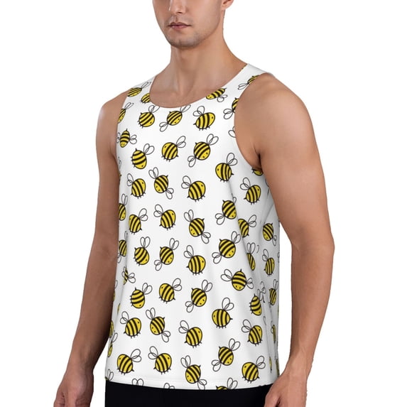 Sigee Cute Little Bee for Men's Workout Tank Top, Athletic Gym Sleeveless Shirt - Quick Dry, Lightweight, Breathable Medium