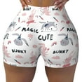 thumbnail image 1 of Sigee Cute Magic Bunny Print Women's High Waist Workout Shorts - Squat Proof, Tummy Control, Yoga and Gym Activewear-Small, 1 of 9