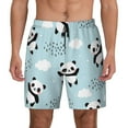 thumbnail image 1 of Sigee Cute Panda Bear Print Mens Swim Trunks with Compression Liner Quick Dry Swim Stretch Beach Shorts with Pockets,S-3XL, 1 of 7