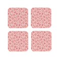 thumbnail image 1 of Sigee Cute Pink Squirrel for Water-Resistant, Heat-Resistant, Non-Slip Leather Coasters Set, Ideal for Coffee Table, Office, Bar, Home Decor-Square, 1 of 6