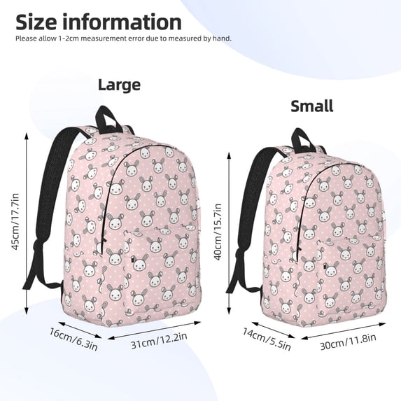 Sigee Cute Rabbit for Canvas Large Capacity Laptop Backpack for Men and Women, Travel Backpack
