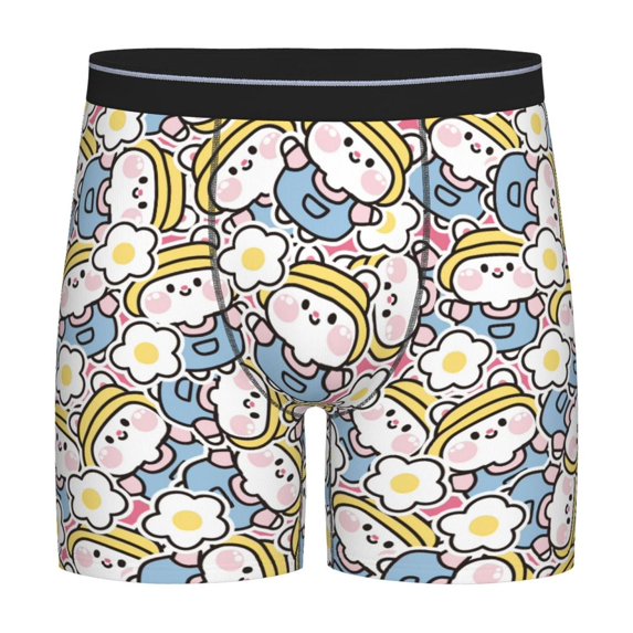 Sigee Cute Rabbit for Men's Boxer Briefs,Moisture Wicking and Breathable XX-Large