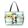 thumbnail image 1 of Sigee Cute Raccoon Print Extra Large Waterproof Beach Travel Bag with Zipper - Durable and Versatile for Vacation, Gym, and Daily Use, 1 of 7