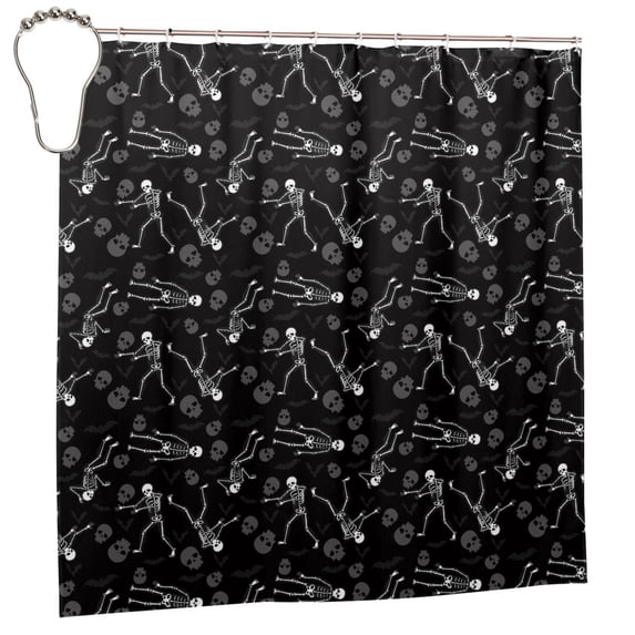 Sigee Cute Skull for Waterproof Fabric Shower Curtain 72" W x 72" H for Bathroom Shower Curtain