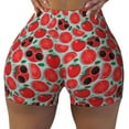 thumbnail image 1 of Sigee Cute Tomato Print Women's High Waist Workout Shorts - Squat Proof, Tummy Control, Yoga and Gym Activewear-Small, 1 of 9