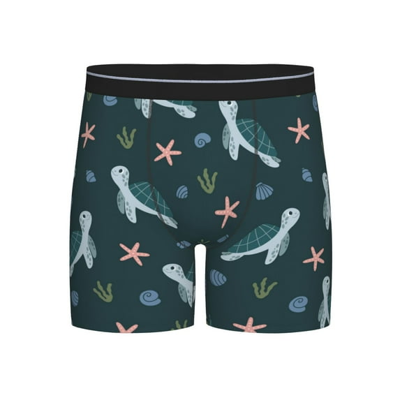 Sigee Cute Turtle for Men's Boxer Briefs,Moisture Wicking and Breathable Small