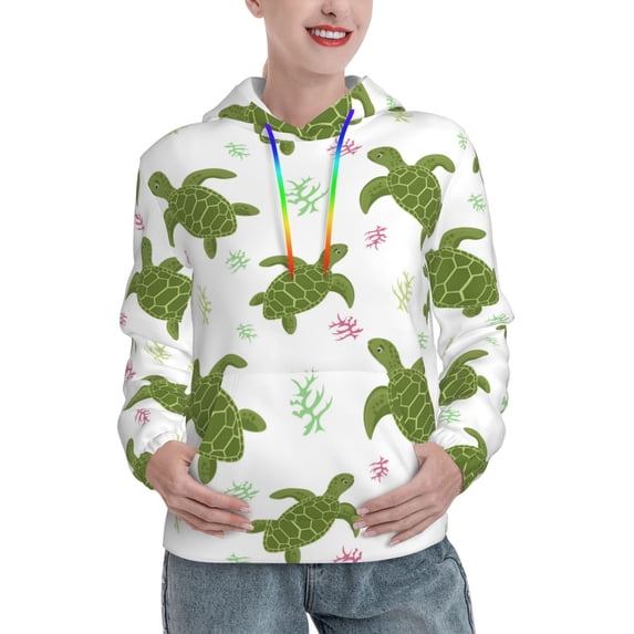 Sigee Cute Turtle for Women's Pullover Hoodie Sweatshirts Adult Casual Long Sleeve Sweatshirts ,Sizes S-2XL-X-Large