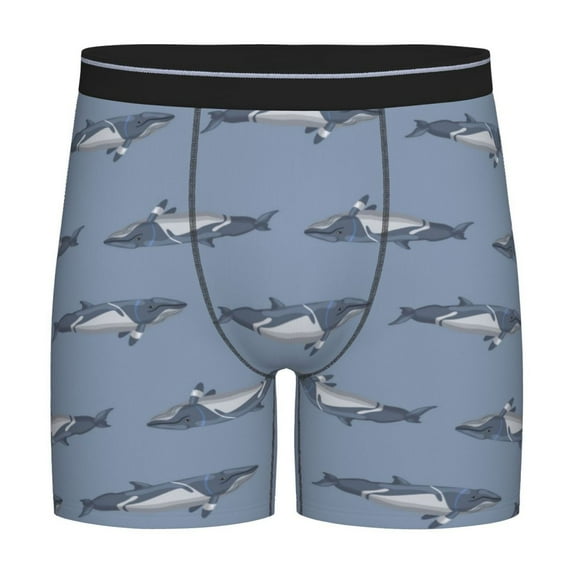 Sigee Cute Whale for Men's Boxer Briefs,Moisture Wicking and Breathable X-Large
