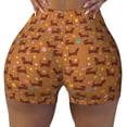 thumbnail image 1 of Sigee Dachshund And Ball Print Women's High Waist Workout Shorts - Squat Proof, Tummy Control, Yoga and Gym Activewear-XX-Large, 1 of 9