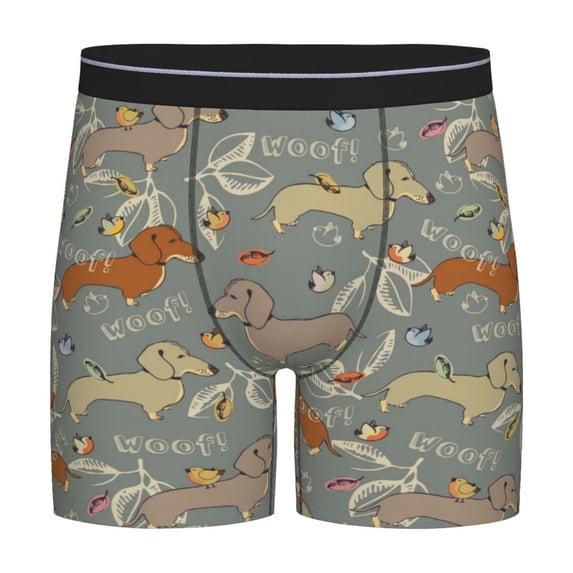 Sigee Dachshund Dog Bird for Men's Boxer Briefs,Moisture Wicking and Breathable Small