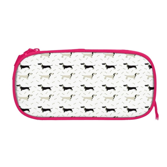 Sigee Dachshund Dog for Portable Pencil Pouch with Zipper for Students, Artists, and Office Use