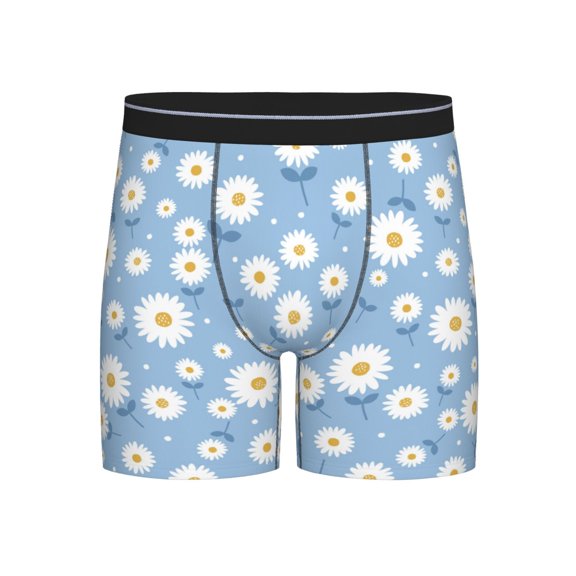 Sigee Daisies Flowers for Men's Boxer Briefs,Moisture Wicking and Breathable Medium