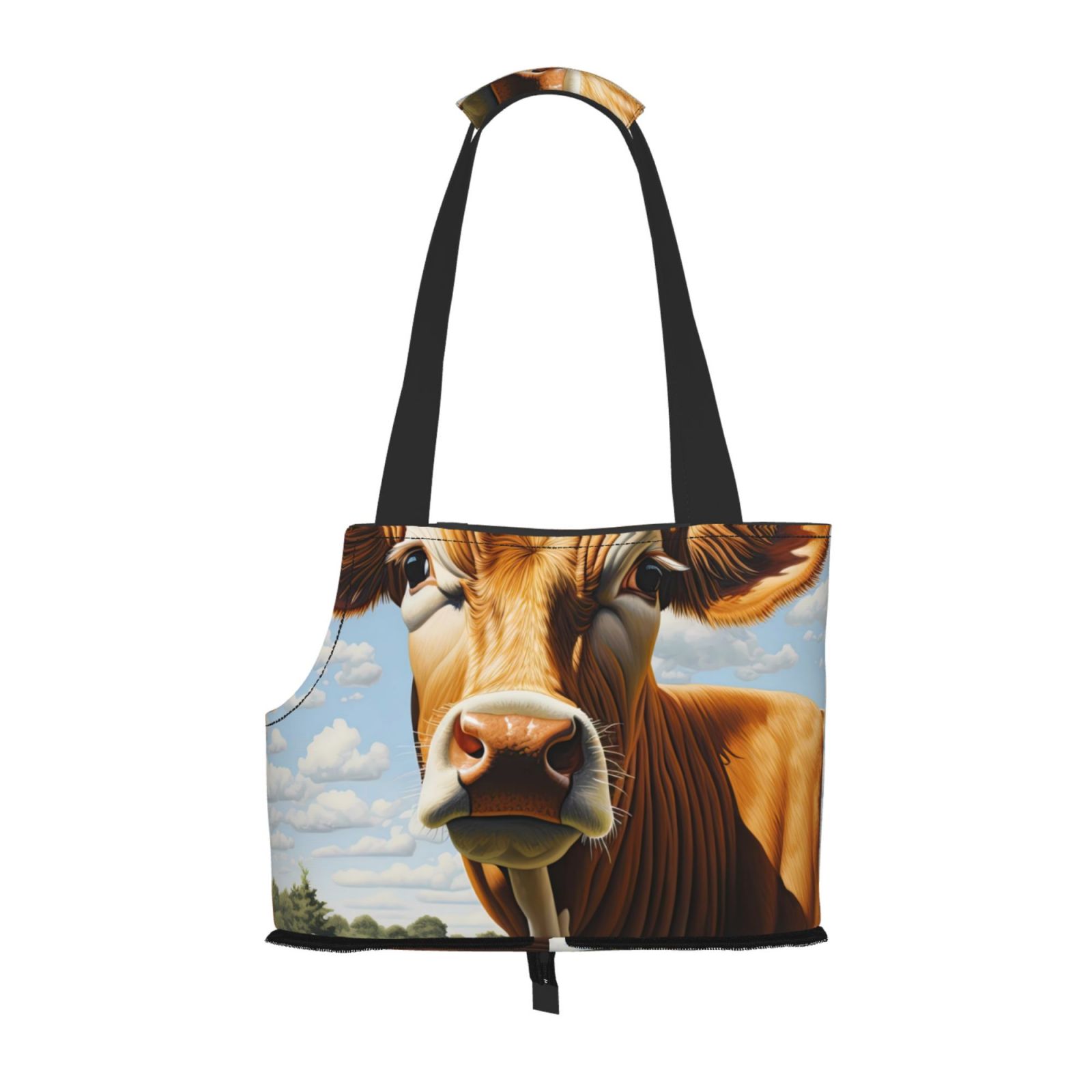 Sigee Daisy Flower Field Cow for Pet Carrier Bag for Puppy with Pockets