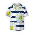 thumbnail image 1 of Sigee Daisy Striped Nautical Print Men's Shirts Casual Button Down Short Sleeve Summer Beach Shirt Hawaiian Vacation Shirts Tee Shirt-4X-Large, 1 of 7