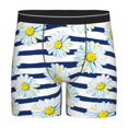 thumbnail image 1 of Sigee Daisy Striped Nautical for Men's Boxer Briefs,Moisture Wicking and Breathable Small, 1 of 9