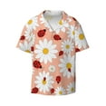 thumbnail image 1 of Sigee Daisy and Ladybug Print Men's Shirts Casual Button Down Short Sleeve Summer Beach Shirt Hawaiian Vacation Shirts Tee Shirt-Small, 1 of 7