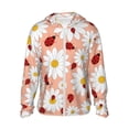 thumbnail image 1 of Sigee Daisy and Ladybug Print UPF50+ Men's Sun Protection Hoodie Shirt SPF UV Shirt Long Sleeve Fishing Outdoor Lightweight, S-3XL, 1 of 9