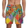thumbnail image 1 of Sigee Dancing African Womans Print Mens Swim Trunks with Compression Liner Quick Dry Swim Stretch Beach Shorts with Pockets,S-3XL, 1 of 7