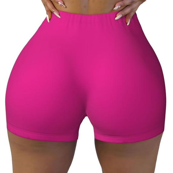 Sigee Darkmagenta Print Women's High Waist Workout Shorts - Squat Proof, Tummy Control, Yoga and Gym Activewear-XX-Large