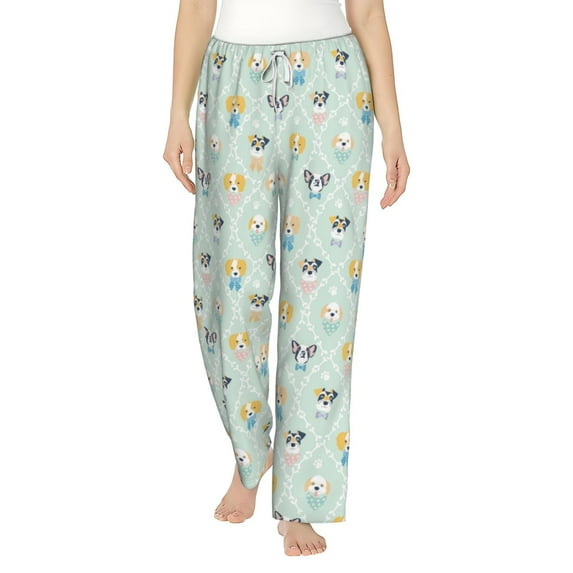 Sigee Different Breeds of Dogs Print Women's Soft Pajama Pants - Breathable and Comfortable Lounge Sleep Bottoms with Elastic Waistband and Pockets-XX-Large