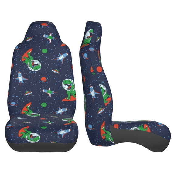 Sigee Dinosaur Astronaut for Universal Car Seat Covers, Premium Car Seat Protector Set for Cars, SUVs, Trucks