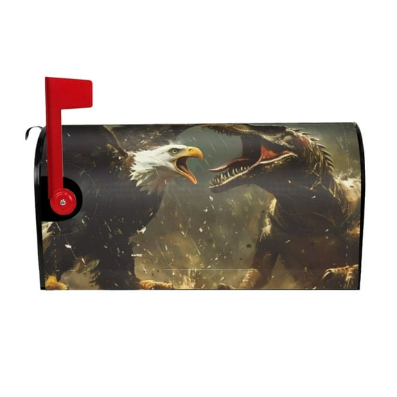 Sigee Dinosaur Bald Eagle for Mailbox Cover Magnetic Waterproof Post Box for Garden Yard Home Outdoor Decor-21x18 in