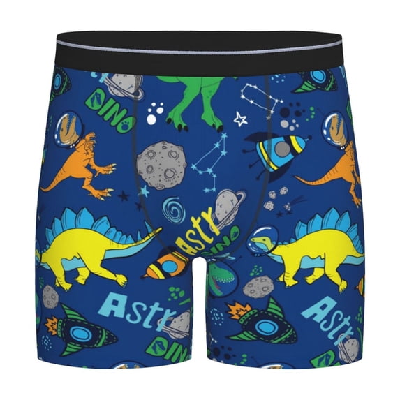 Sigee Dinosaur In Space for Men's Boxer Briefs,Moisture Wicking and Breathable Small