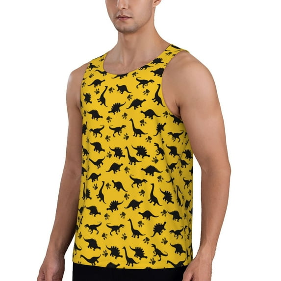 Sigee Dinosaur for Men's Workout Tank Top, Athletic Gym Sleeveless Shirt - Quick Dry, Lightweight, Breathable X-Large