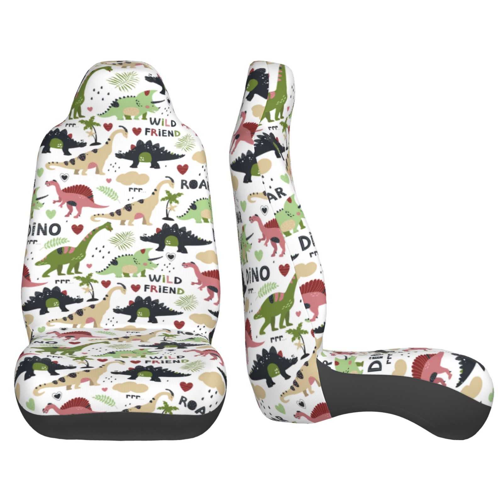 Dino Roar Dinosaur Pattern Print Universal Fit Car Seat Cover